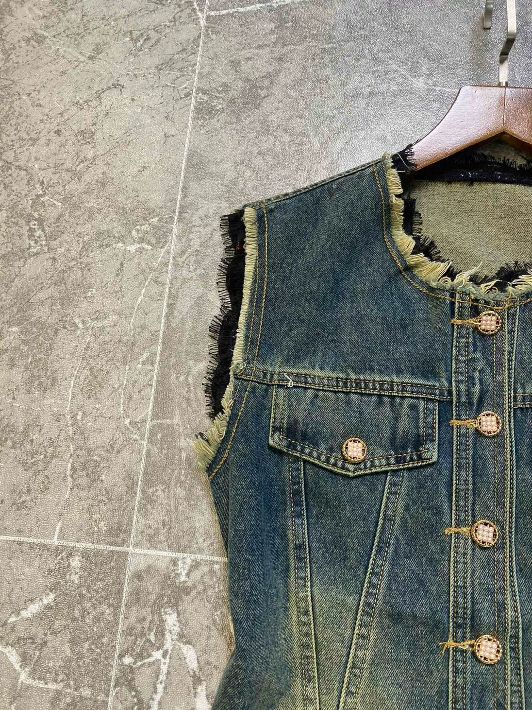 Pankh Semir Retro Denim and Lace Top And Long Skirt Set