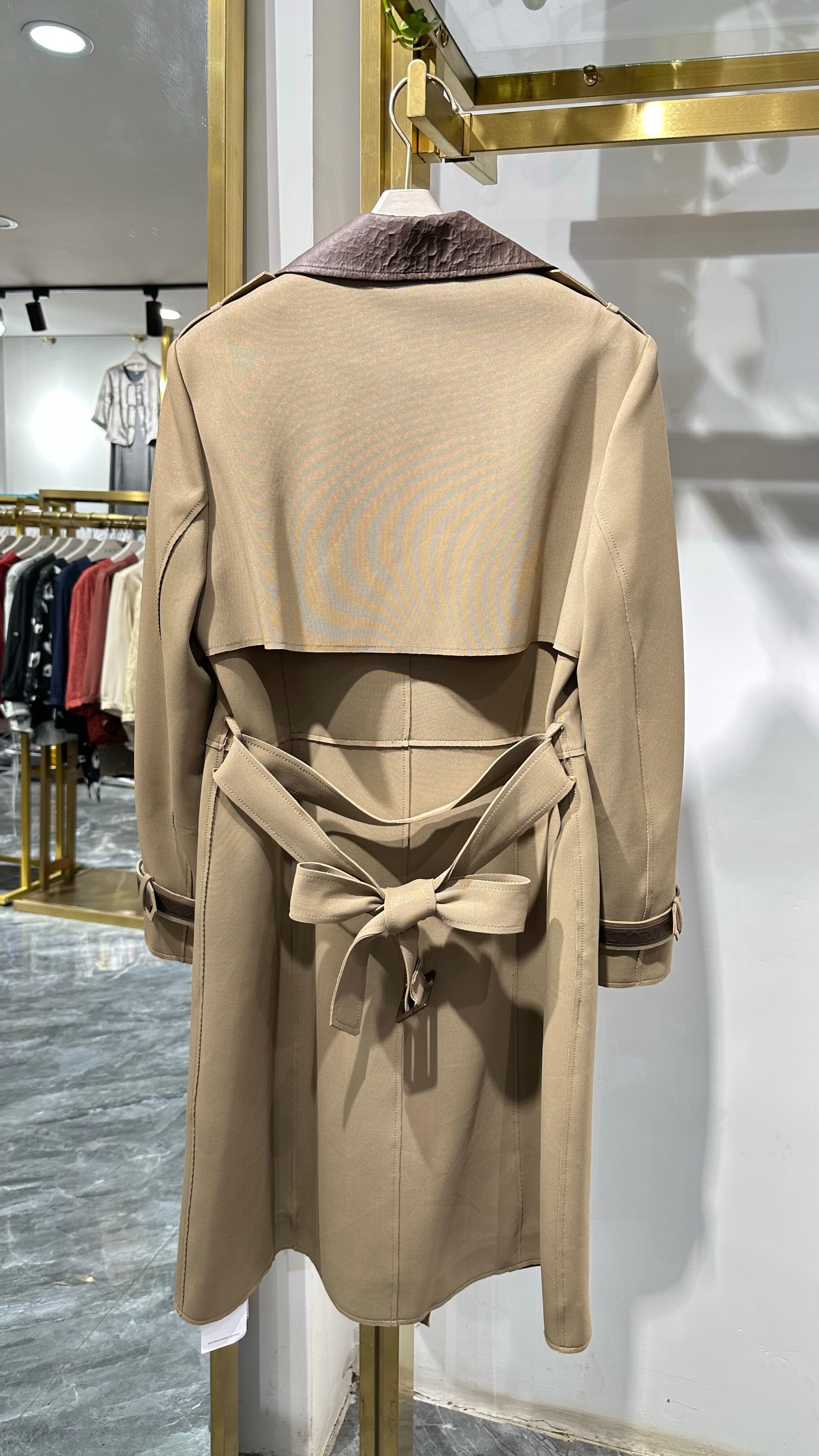 Pankh Cloak Leather Detailing Trench Coat Overcoat