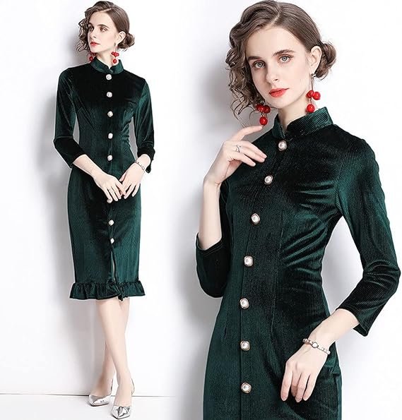 Pankh Miran Fitted Coduroi Party Wear Dress