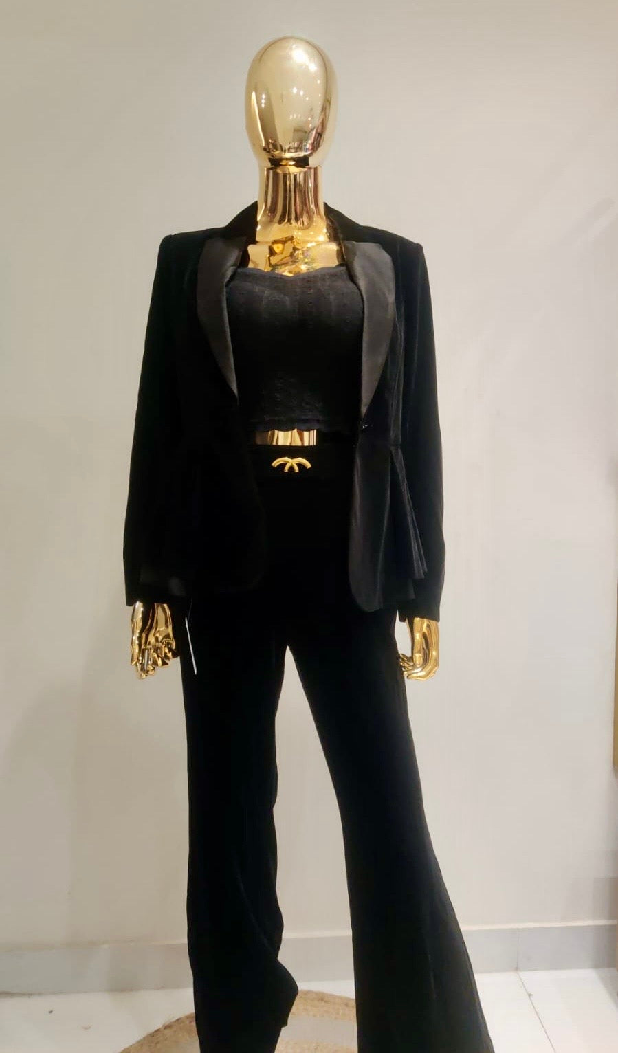 Pankh Misony Velvet Glam Peplum Blazer And Pant Set