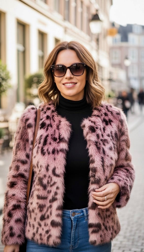 Pankh Giyal Luxe Dual Shade Leopard Fur Coat