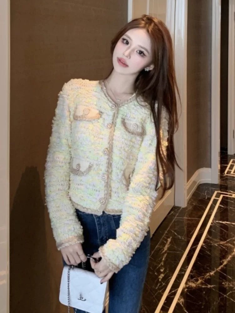 Pankh Saint Multicolor Pure Wool Blazer With Stone Embellished Collar