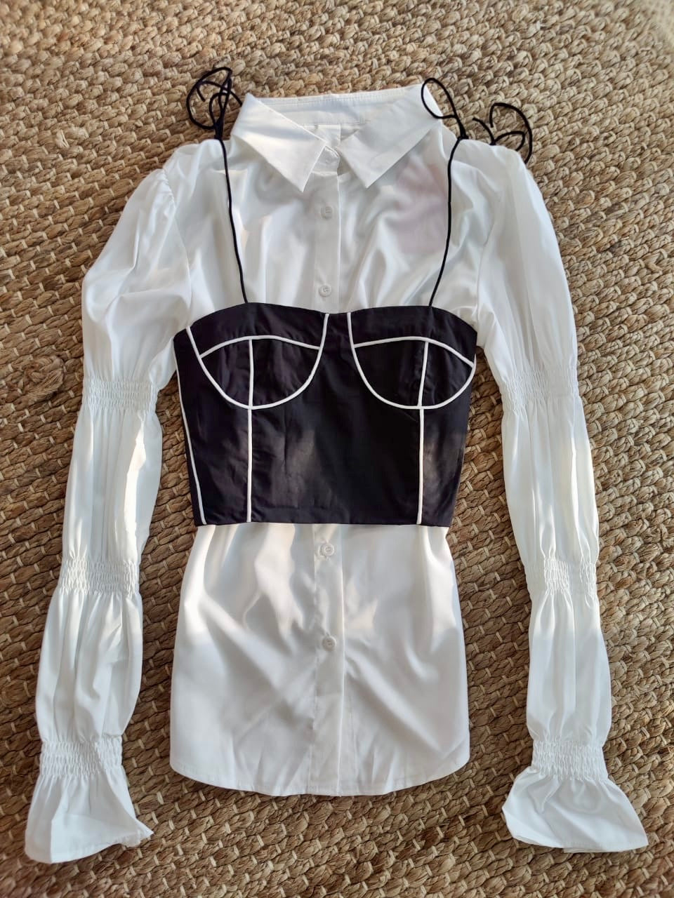 Pankh Keith Cotton Shirt and Corset Set