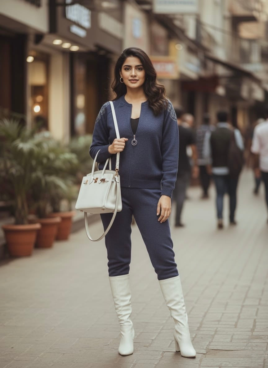 Pankh Belz Winter Zipper Jacket and Pants Coord
