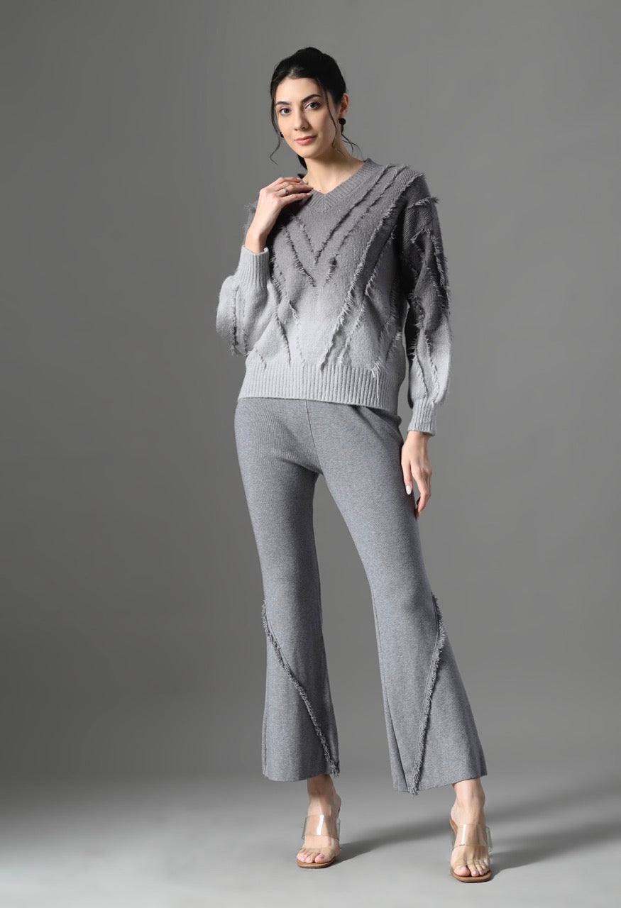 Pankh Luxe Miri Pret Tassel Ombre Sweater and Pant Coord Set