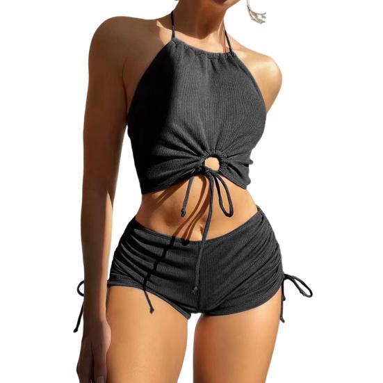 Pankh Ozzy Hollow Out Halter Two-Peice Swimsuit
