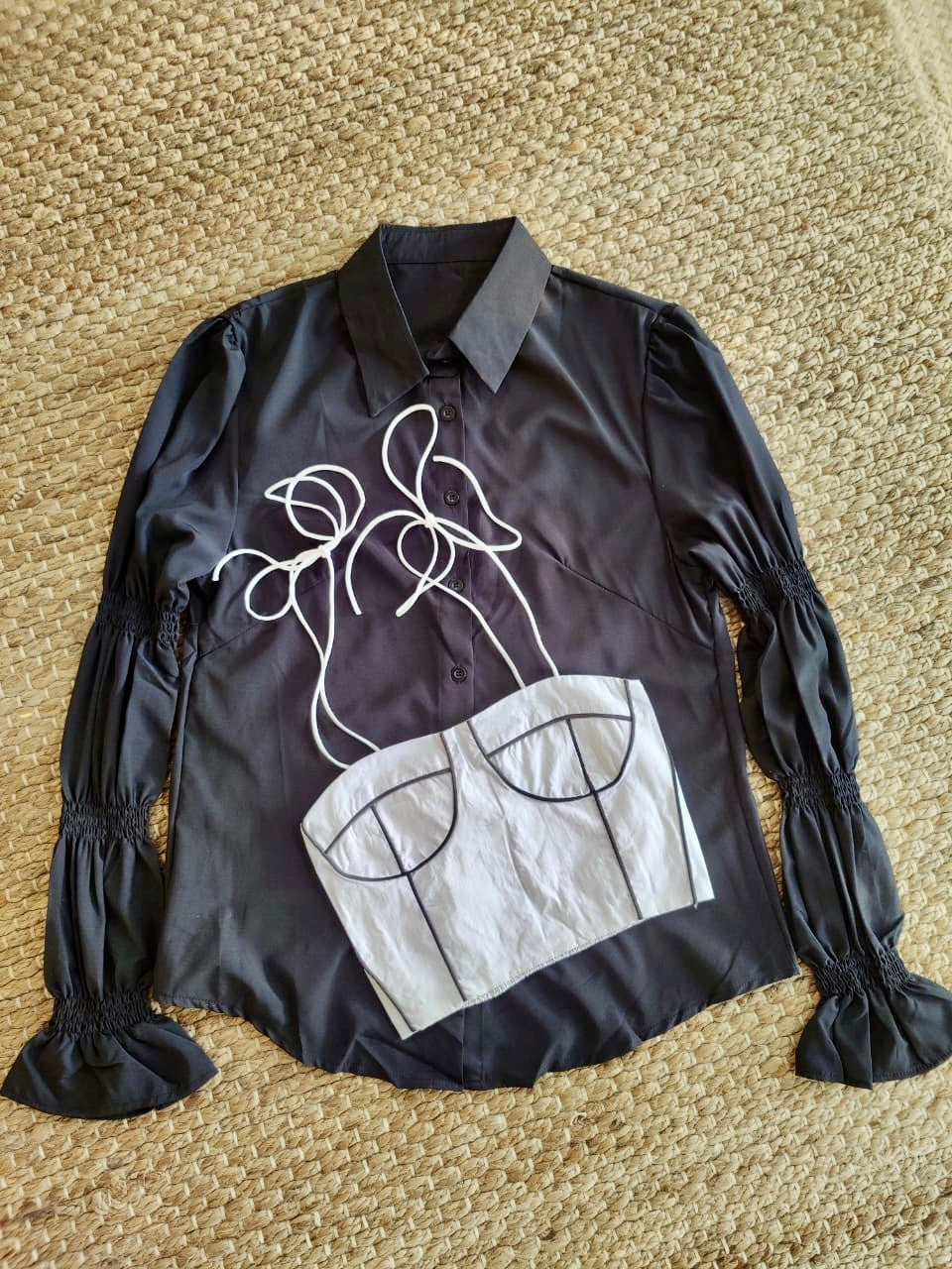 Pankh Keith Cotton Shirt and Corset Set