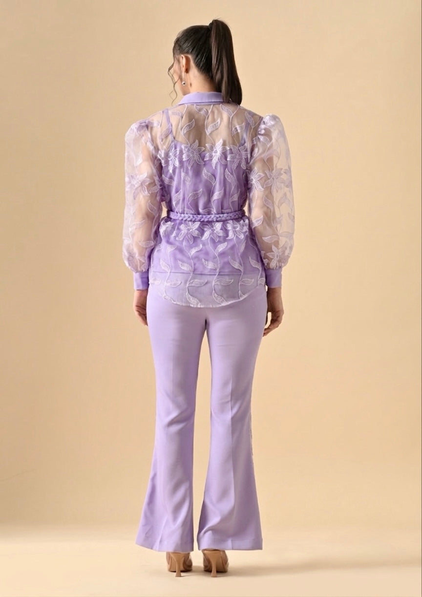 Pankh Lumia Embroidered Shirt And Pant Coord Set