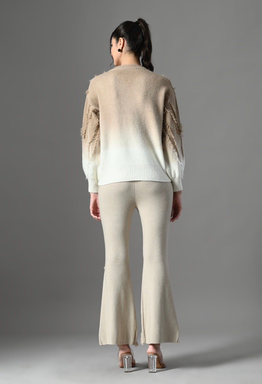 Pankh Luxe Miri Pret Tassel Ombre Sweater and Pant Coord Set