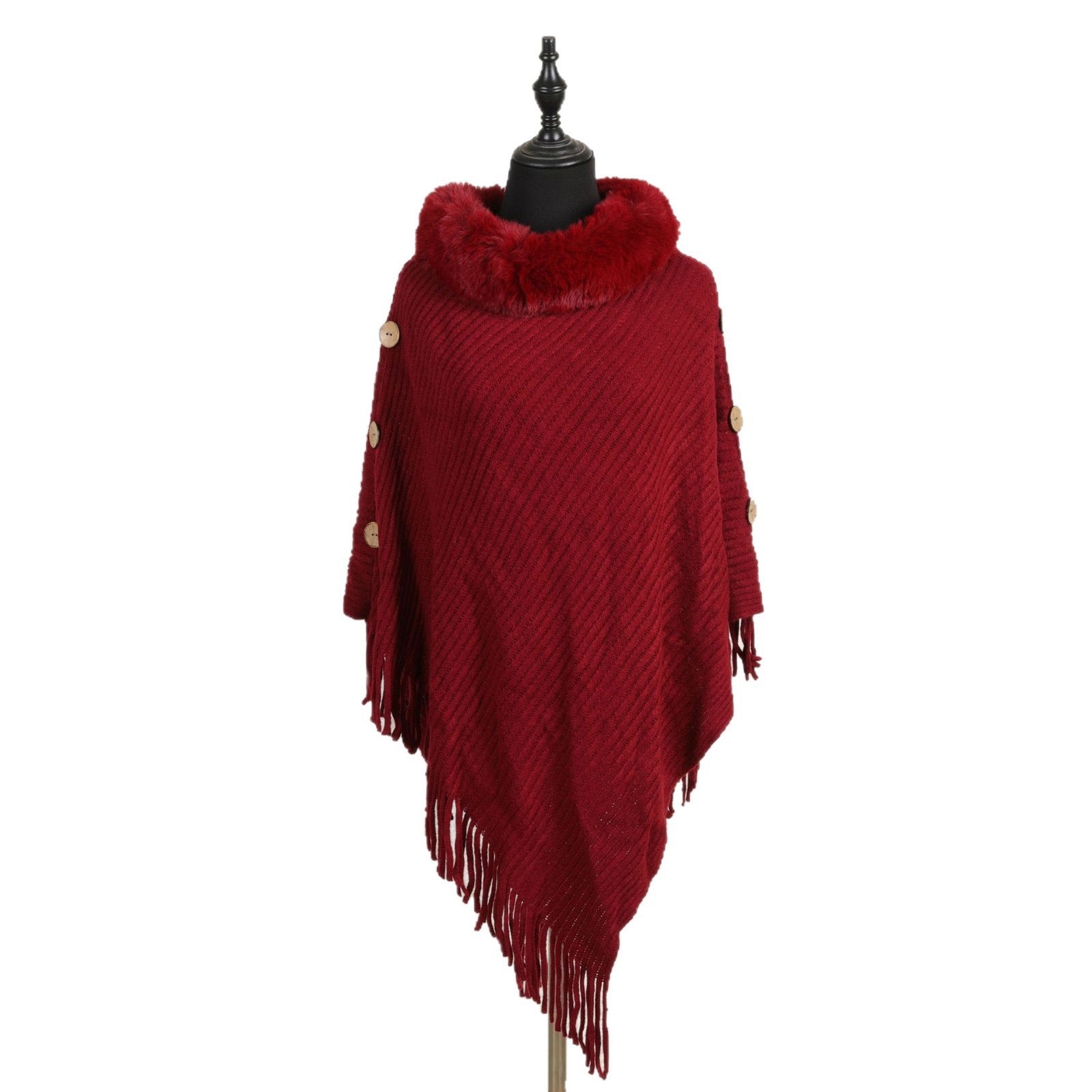 Pankh Keo Fur Cape Shawl