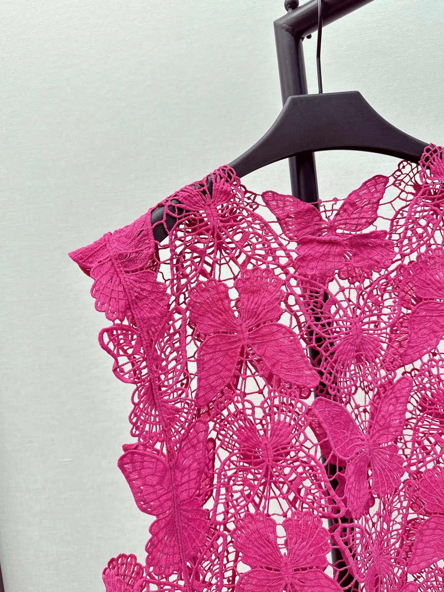 Pankh Zape Butterfly Hollow Cutout Pattern Lace Crochet Top
