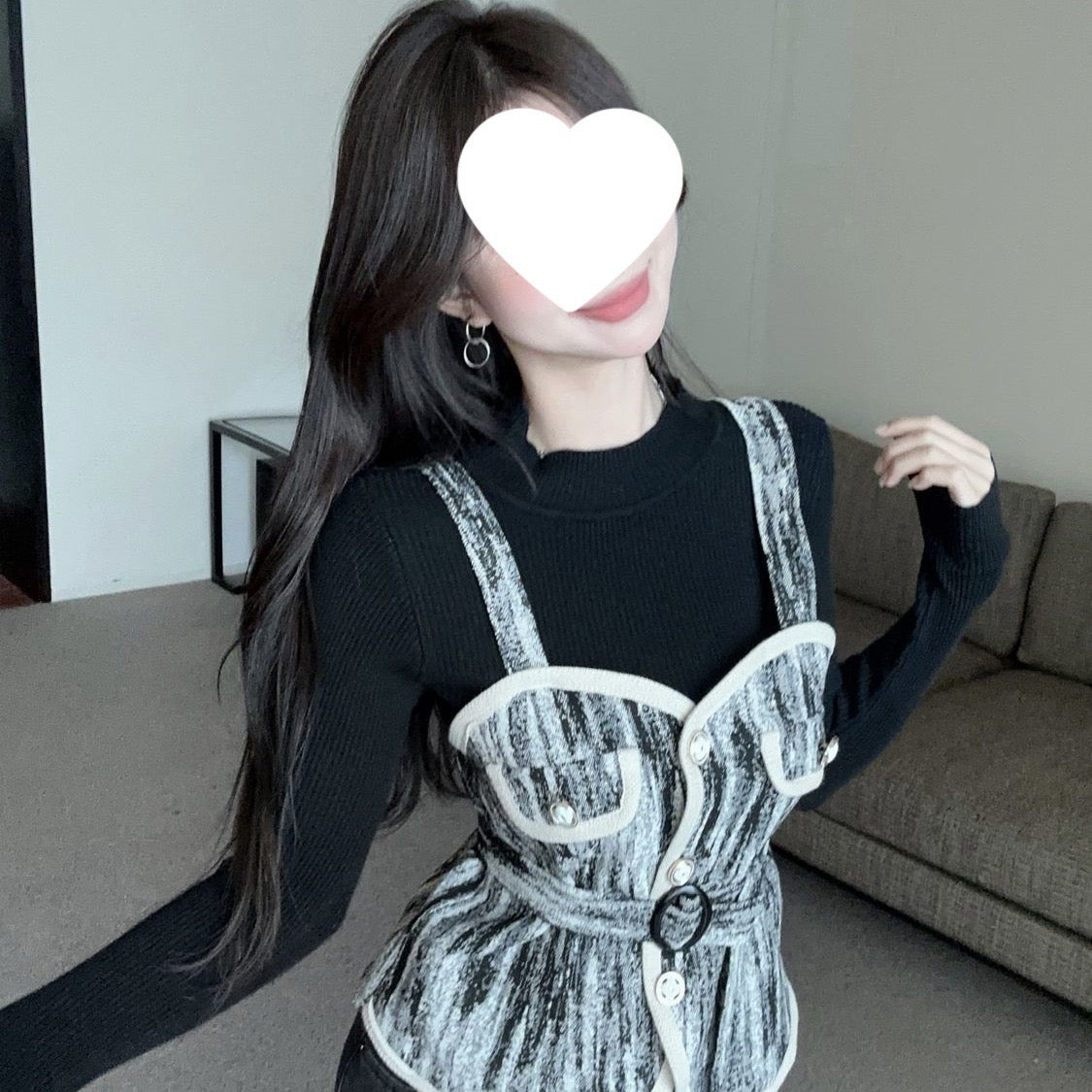 Pankh Deluru Canvas Jacket and Knit Top Set