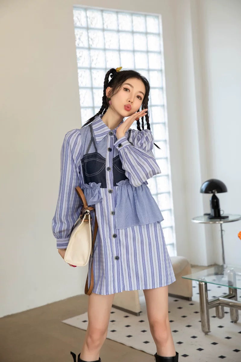Pankh Annika Casual Stripe Shirt Dress