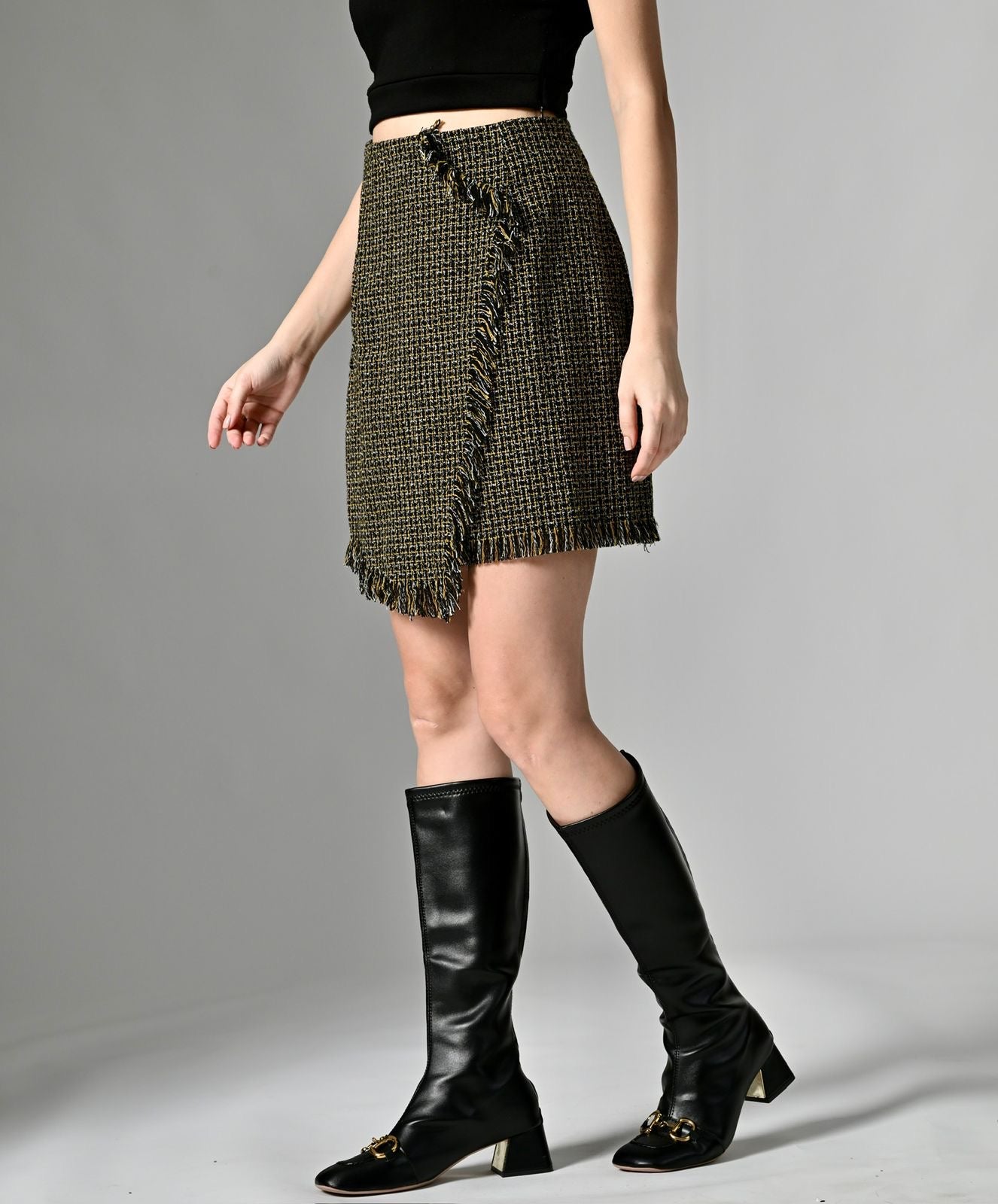Pankh Daena Tweed Skirt