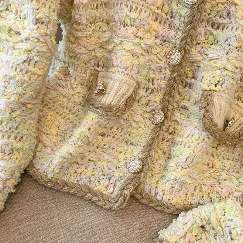 Pankh Saint Multicolor Pure Wool Blazer With Stone Embellished Collar