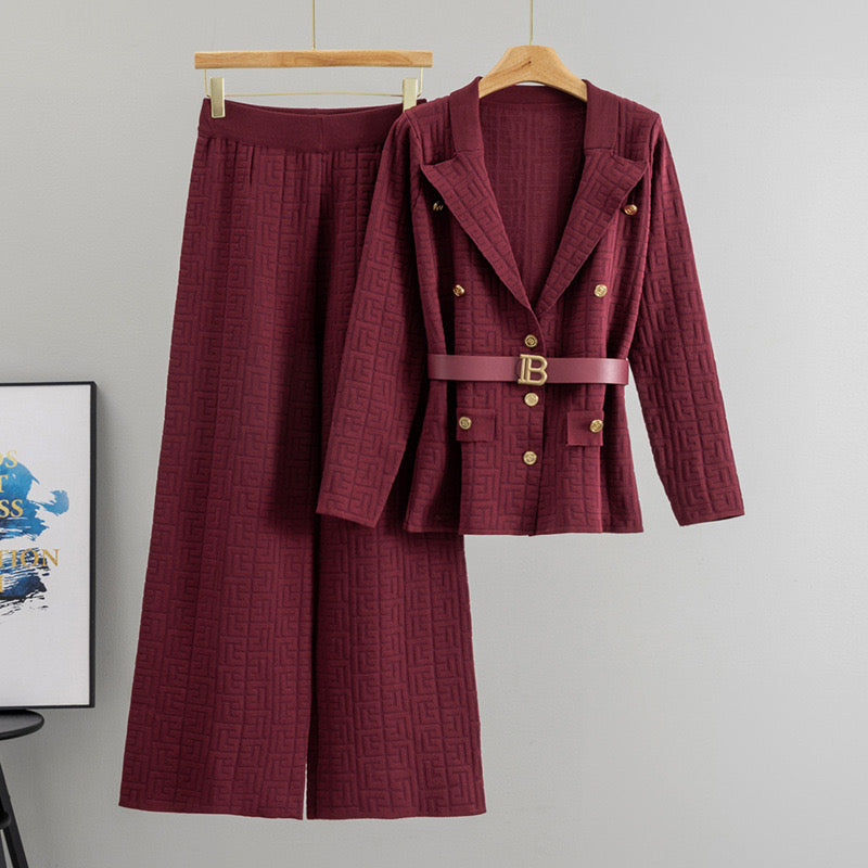 Pankh Alisa Formal Two Piece Blazer and Pant Woolen Coord Set