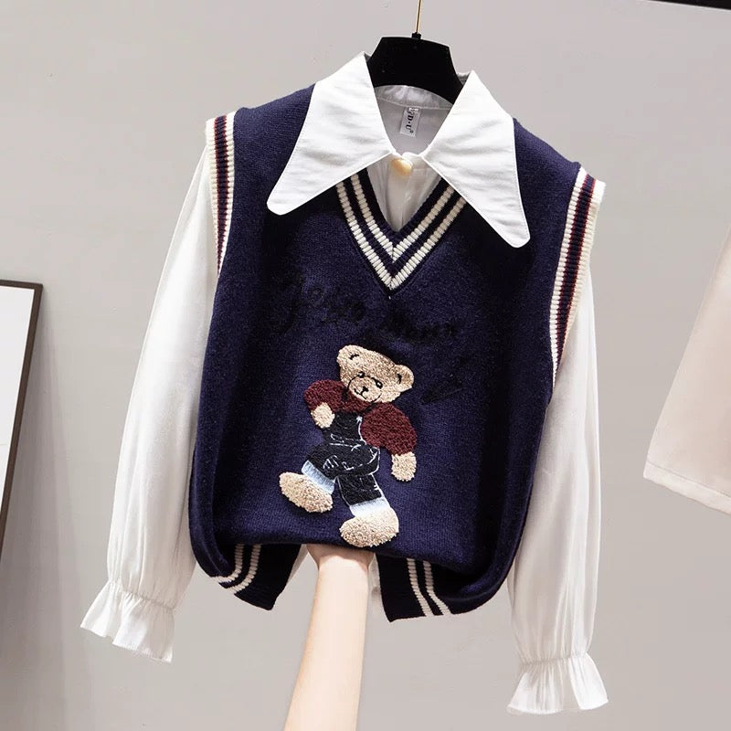 Pankh Ralph Bear sleeveless Knitwear sweater