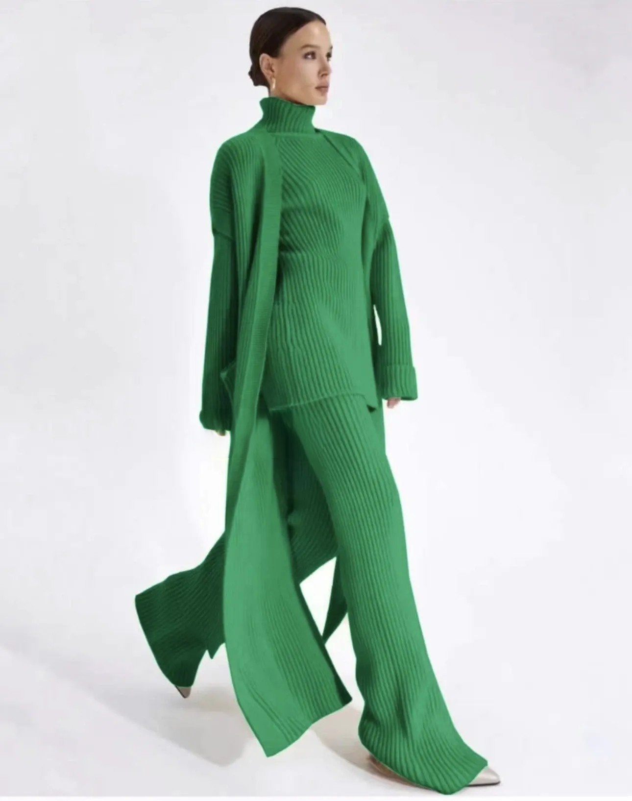 Pankh Mirka Ribbed wool 3 Piece formal Coord Set