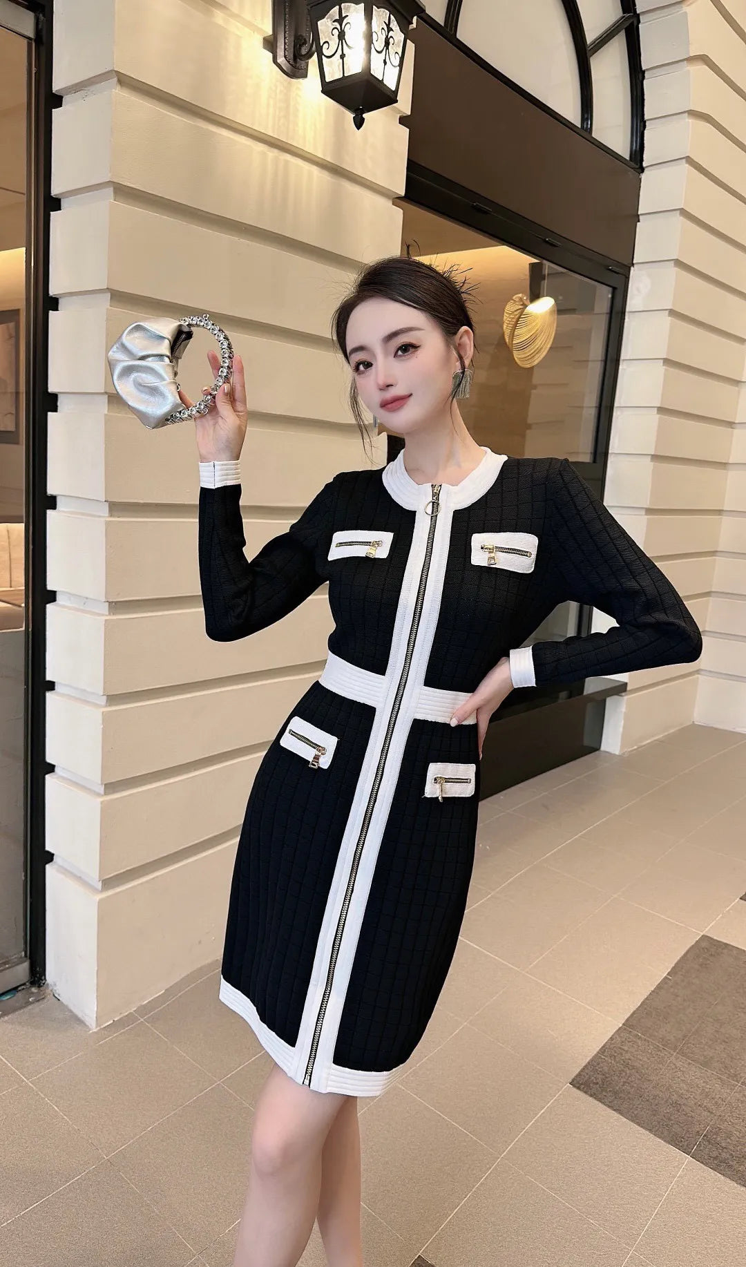 Pankh Leia Color Block Knit Bodycon Dress