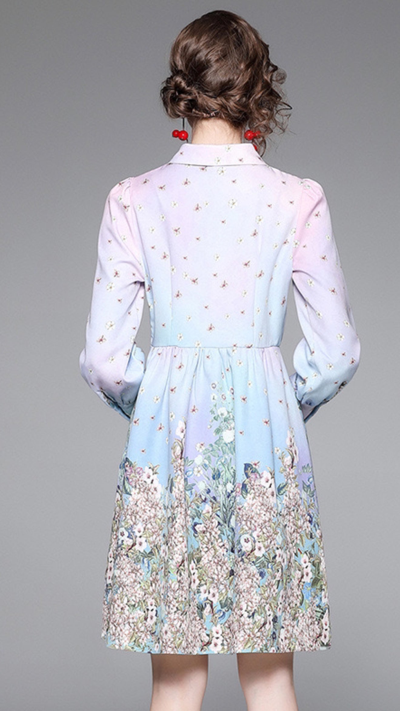 Pankh Fossett Floral Short Formal Dress