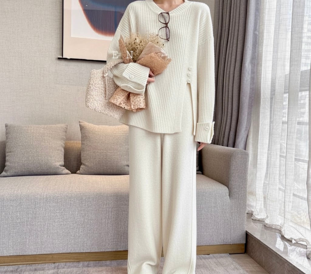 Pankh Zehan Oversized Elegant Woolen Top And Pant Set