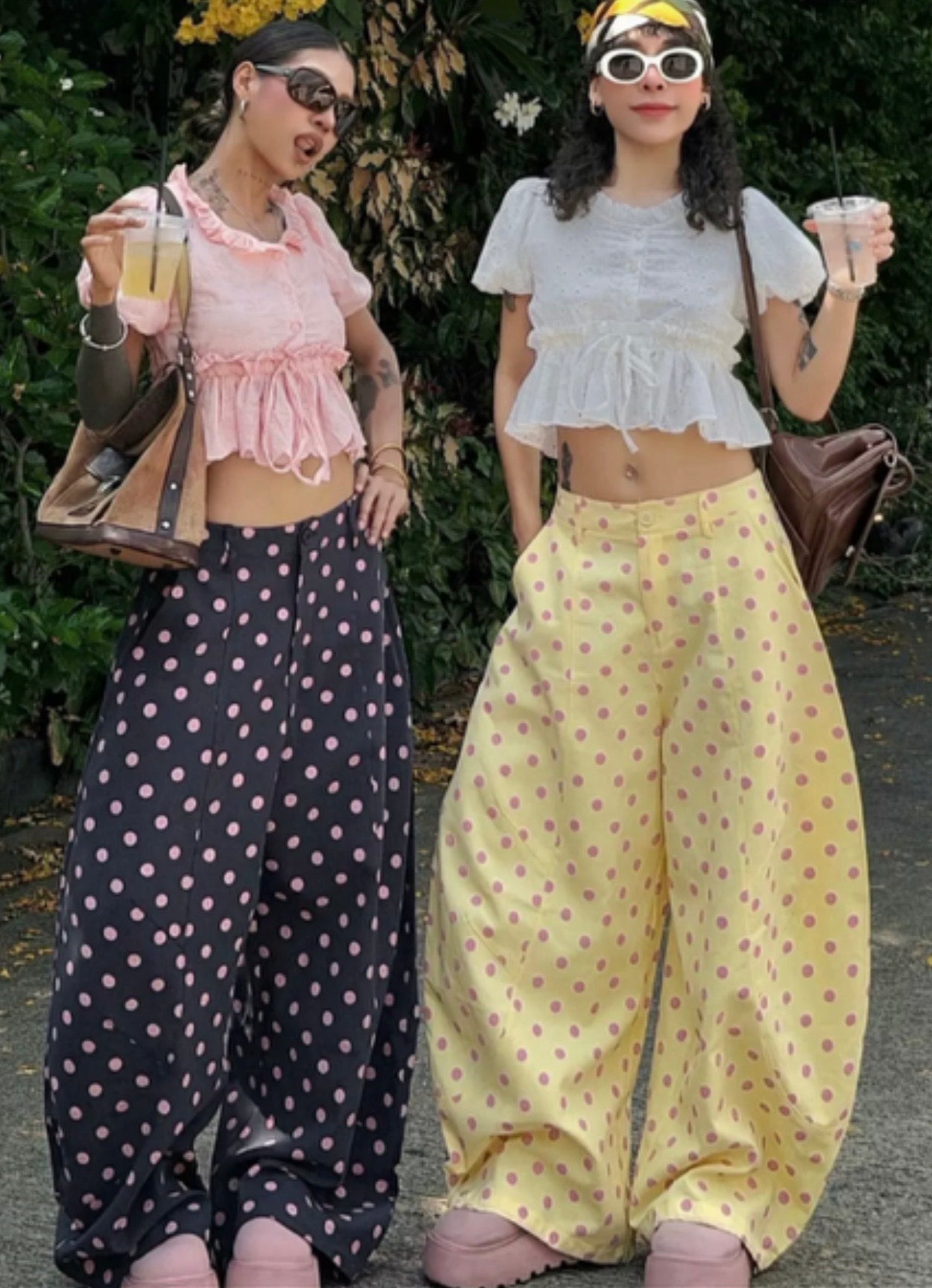 Pankh Kitty Polka Barrel Pants