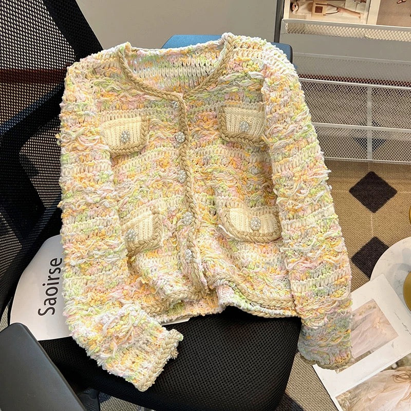 Pankh Saint Multicolor Pure Wool Blazer With Stone Embellished Collar