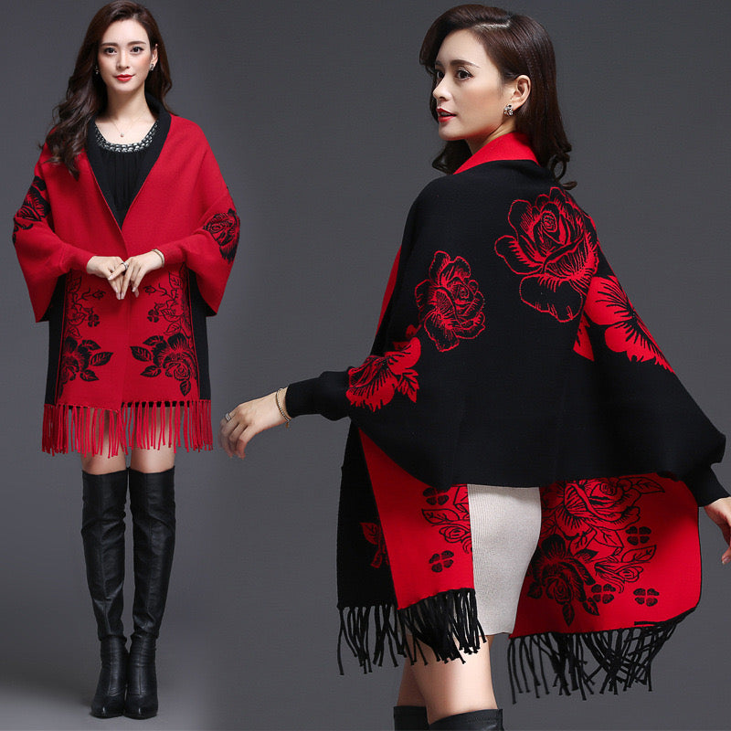 Pankh Calpe Soft Reversable Woolen Cape Shawl