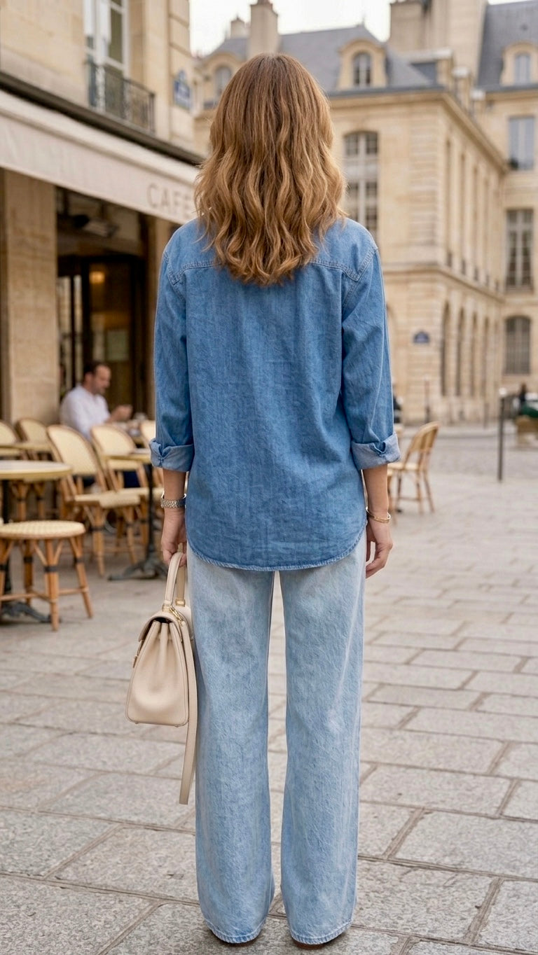 Pankh Ciaga Embelished Oversized Denim Shirt