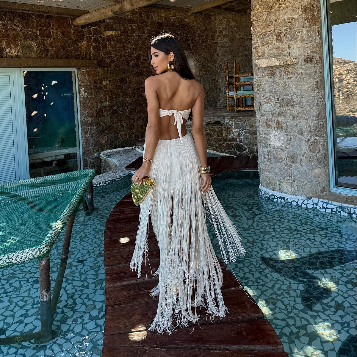 Pankh Zyndya Tassel Resort Holiday Wear MIDI Dress