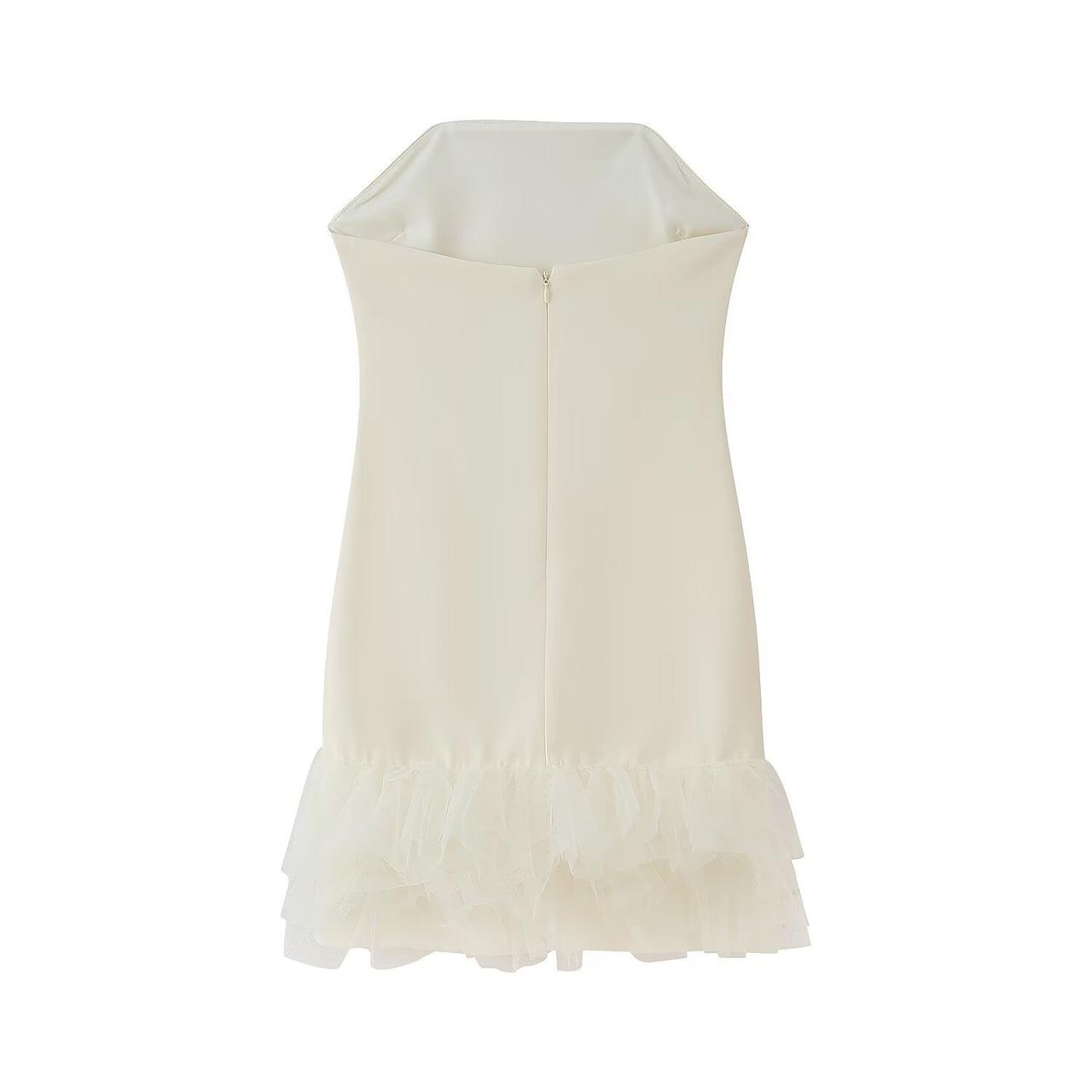 Pankh Lyra Fluffy Decoration Off Shoulder Short Dress
