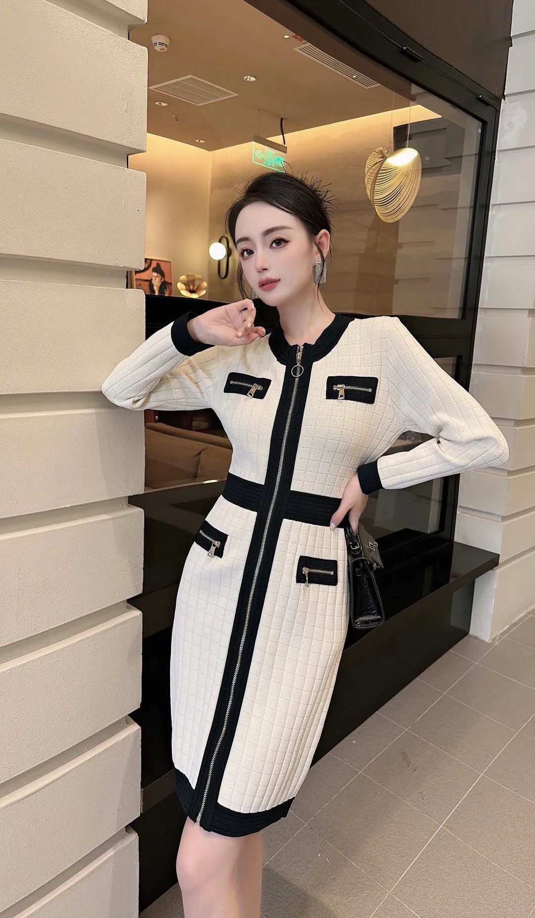 Pankh Leia Color Block Knit Bodycon winter Dress