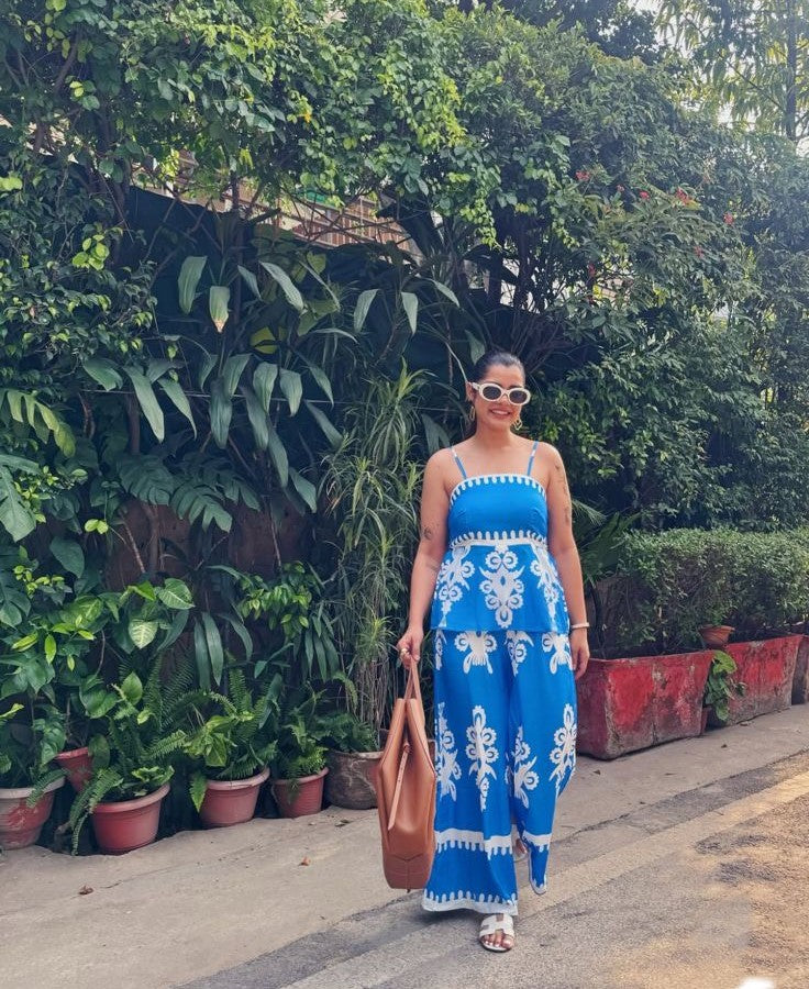 Pankh Hadley Fitted Printed Cami Top and Pant Two-Piece Set