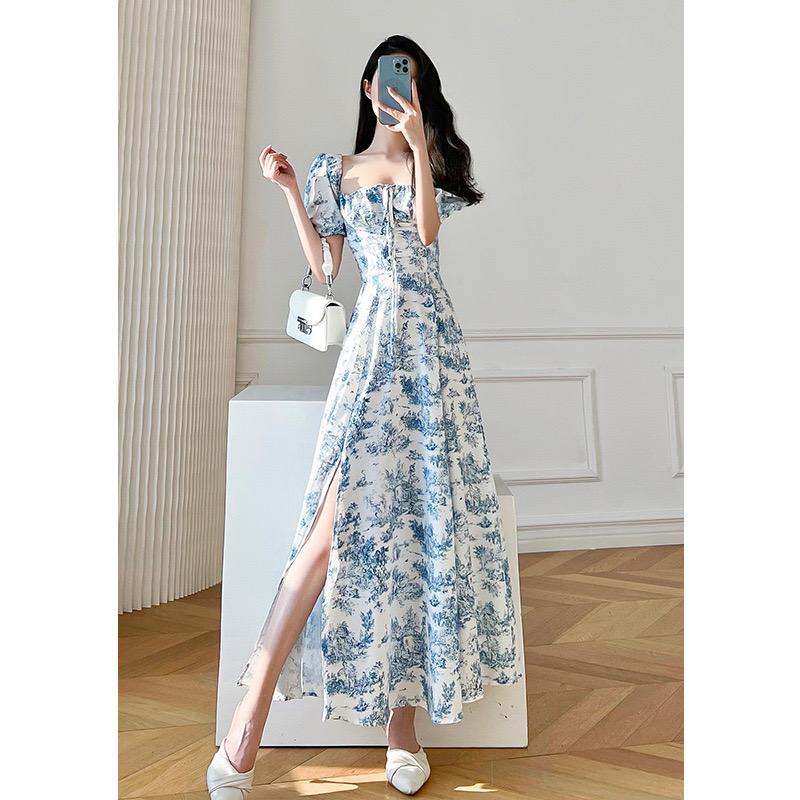 Pankh Suzia Floral Square Collar Puff Sleeve Dress