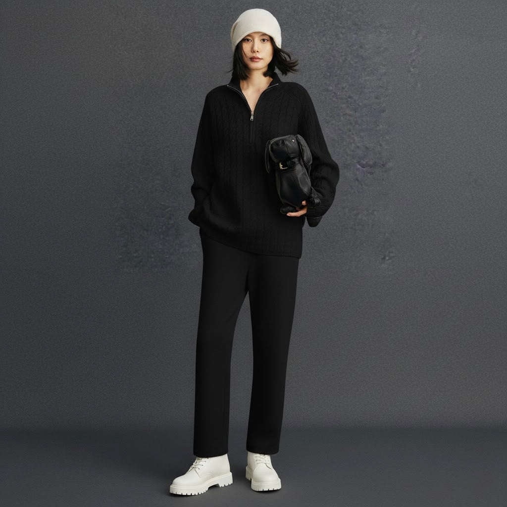 Pankh Seeso Zipper Wool Top and Pant Coord Set