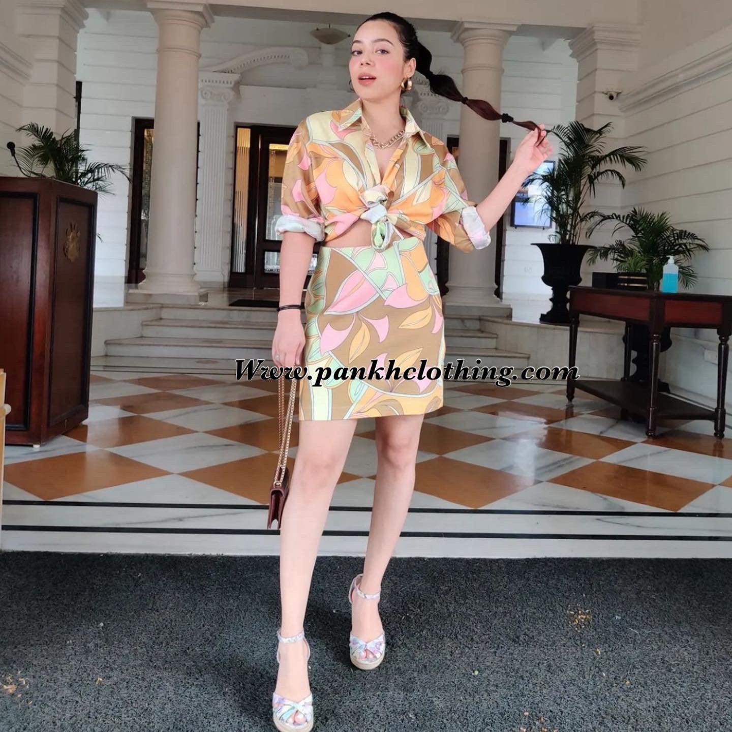 Pankh Itaalia Printed Shirt And Skort coord