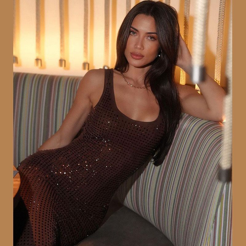 Pankh Elyse Backless Shimmer Bodycon Long Dress