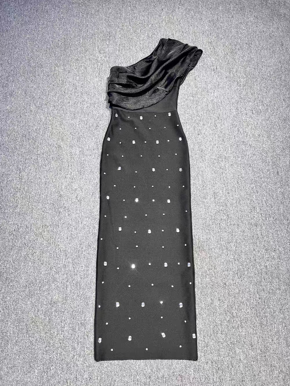 Pankh Kloe Stone Embellished Stone Work One Off Shoulder Maxi Dress