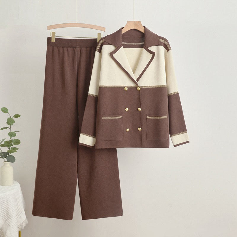 Pankh Omni Formal Style Knit Wool Blazer and Pant Coord Set