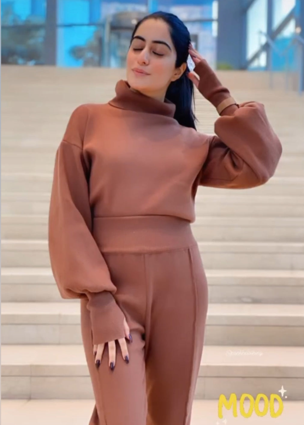 Pankh Davis Luxe Wool Crop Top & High Waist Pant Coord