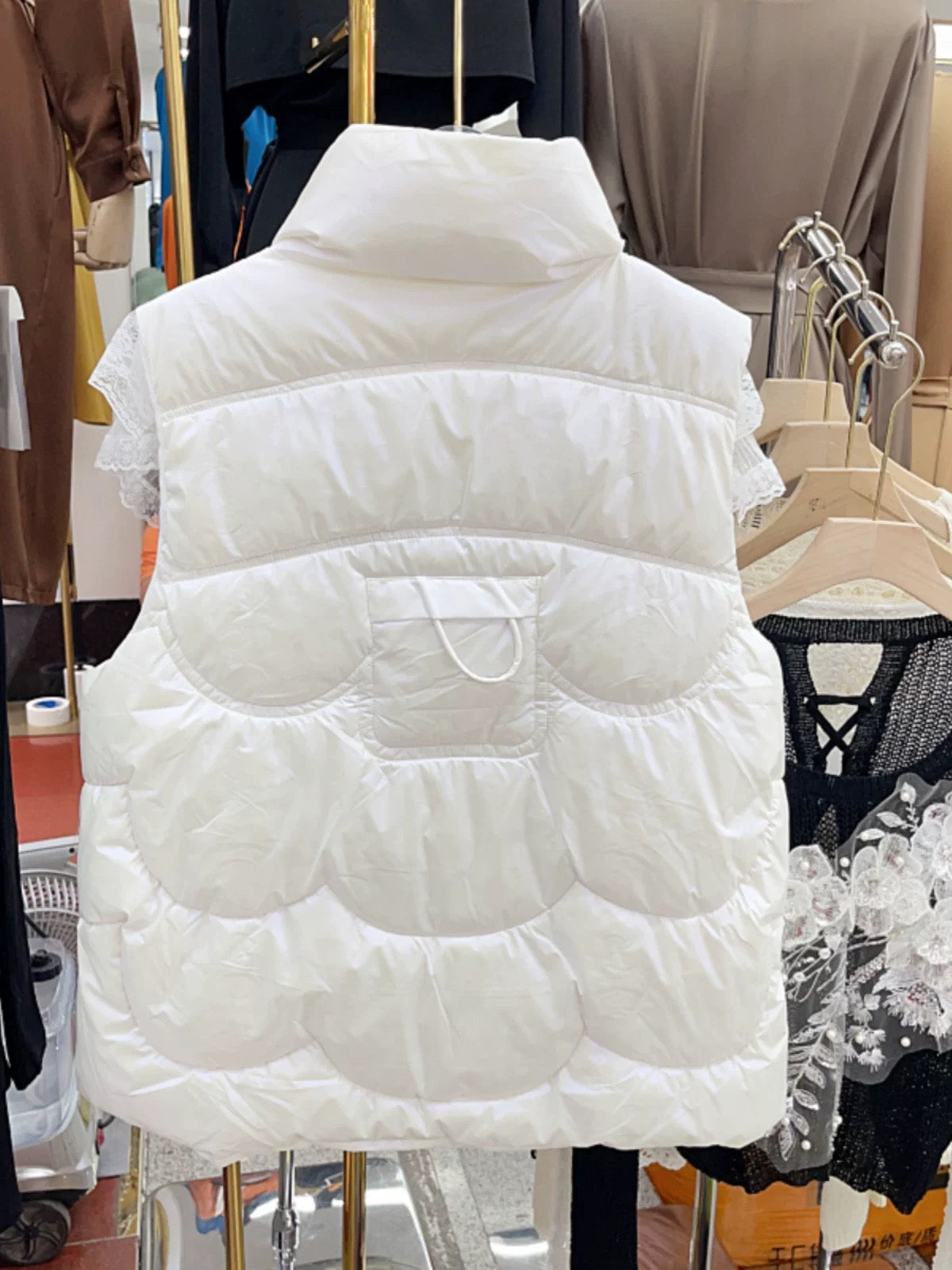 Pankh Molly Premium Embellished Bomber Sleeveless Puffer Metallic Jacket