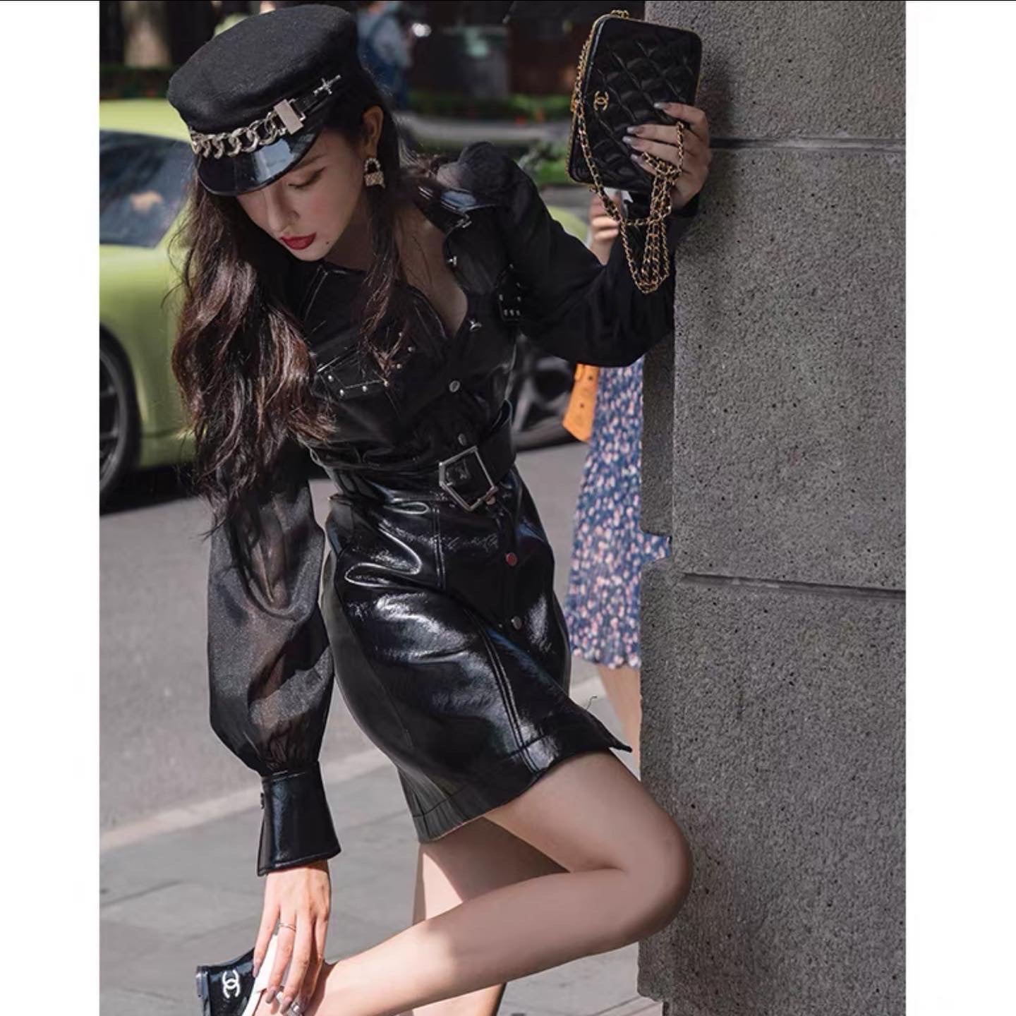 Pankh Siyona Leather Shirt Dress