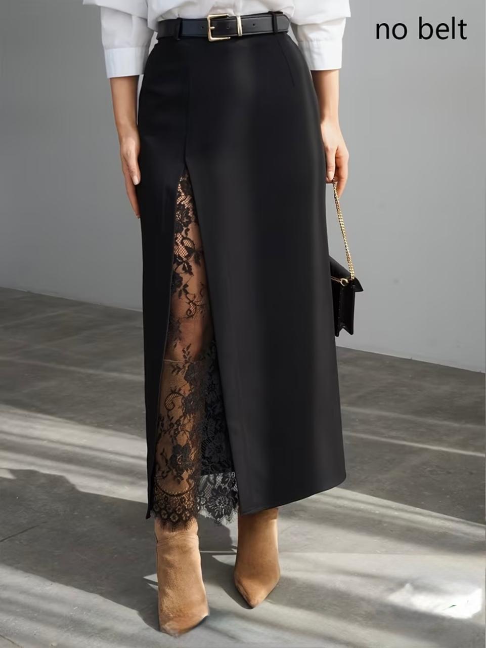 Pankh Calina Elegant Net Lace Midi Skirt