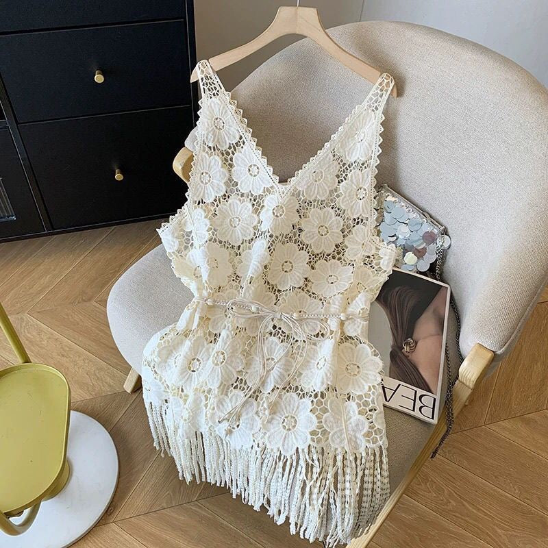 Pankh Payce Crochet Holiday Coverup Dress