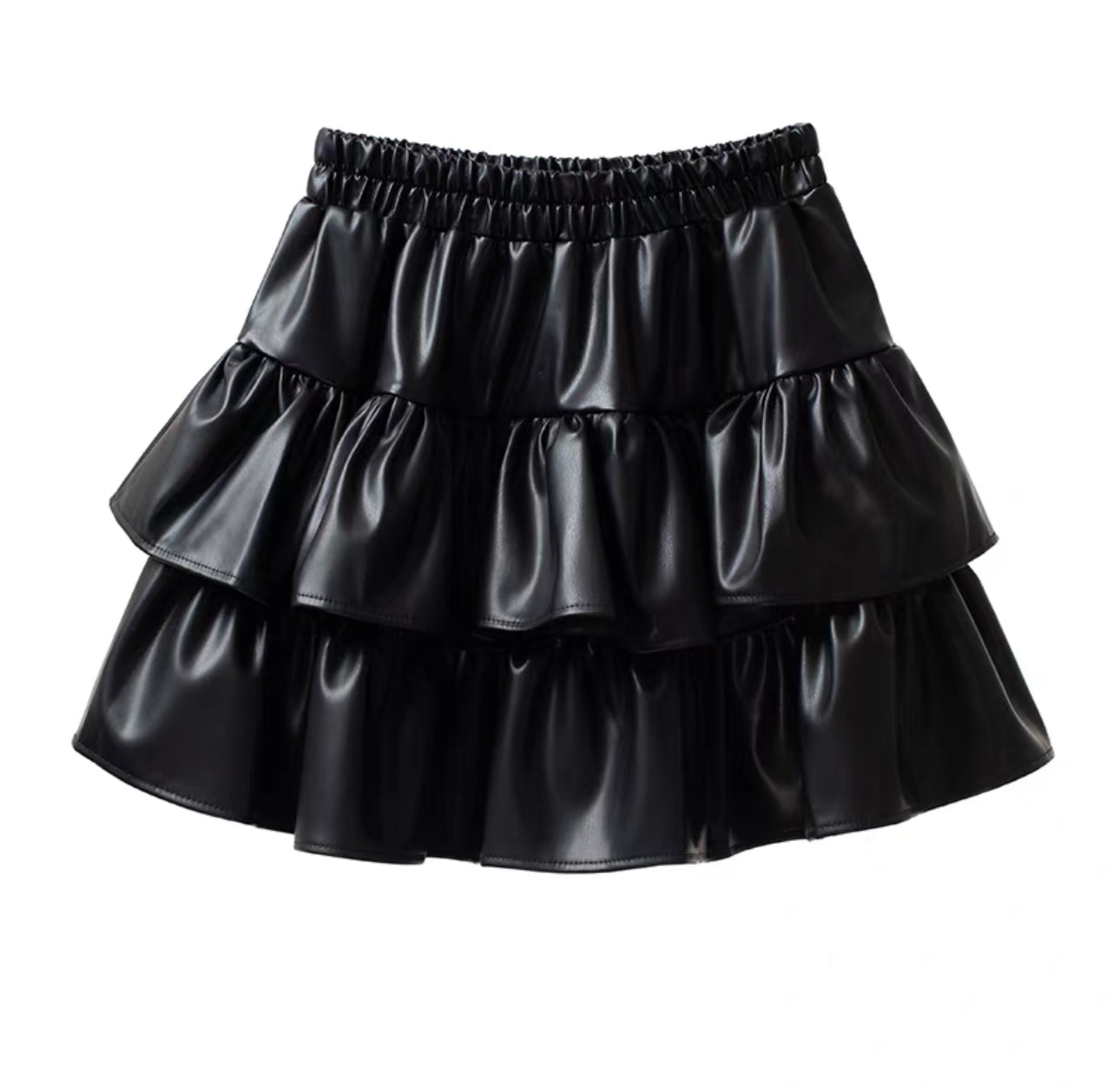 Pankh Regie Leather Mini Skort Skirt