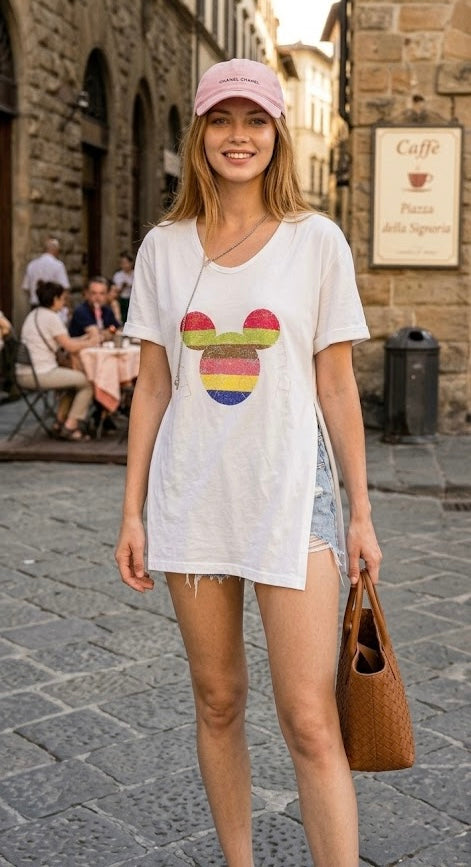 Hampton Mickey Oversized Tee With Detachable Chain