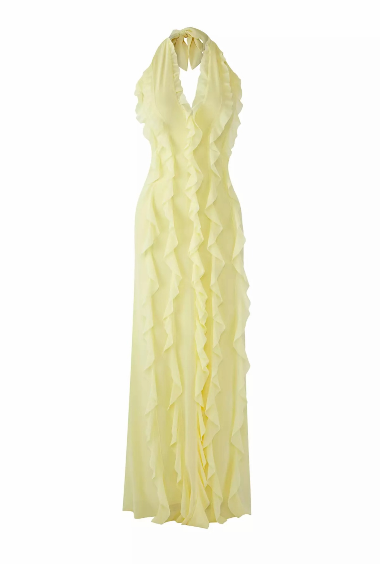 Pankh Onika Ruffle Butter Yellow Maxi Dress
