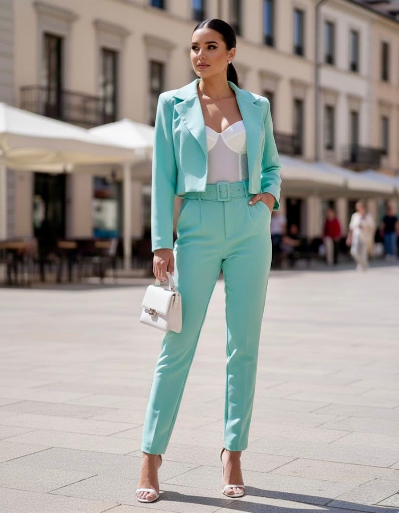 Pankh Bolavia Cropped Blazer and Pants Power Suit