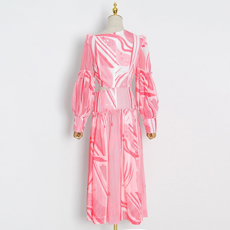Pankh Aviana Summer Fashion A-Line Waist Cut Out Maxi Dress