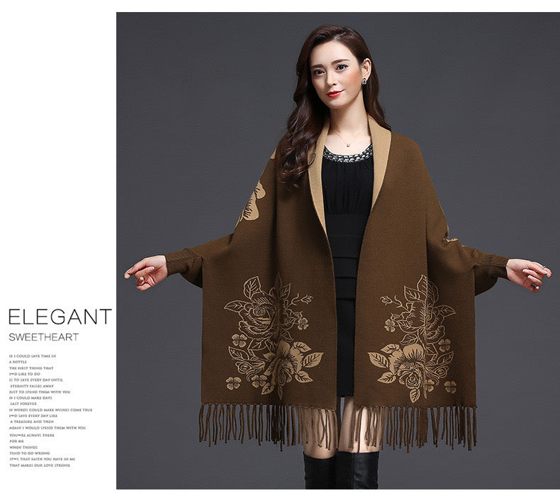 Pankh Calpe Soft Reversable Woolen Cape Shawl